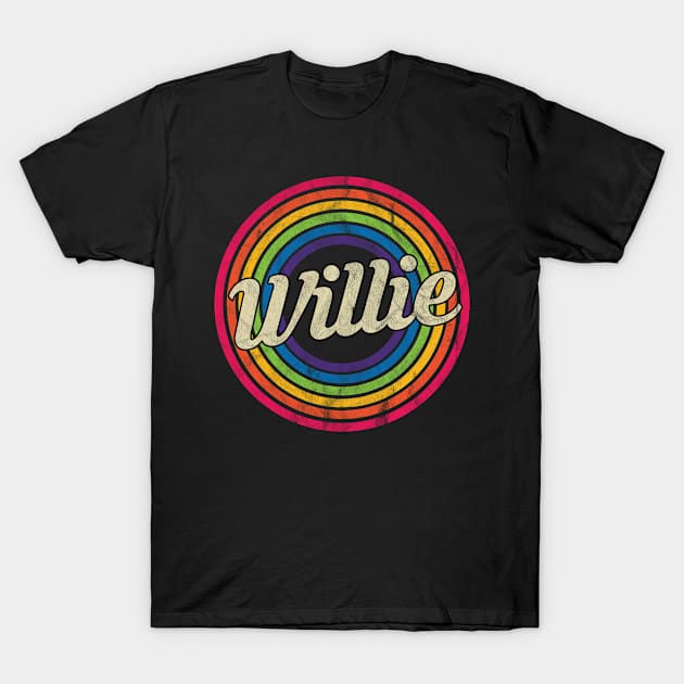 Willie - Retro Rainbow Faded-Style T-Shirt by MaydenArt